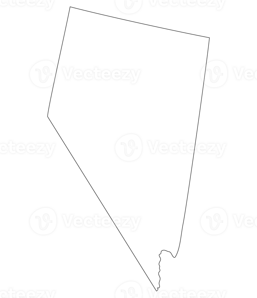 Nevada state map. Map of the U.S. state of Nevada. png