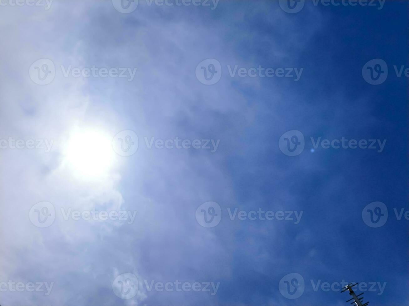 blue sky background with tiny cloudscape as background or wallpaper photo