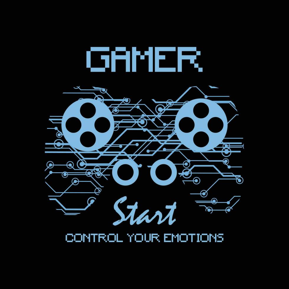 Game stylish t-shirt and apparel abstract design. Vector print, typography, poster