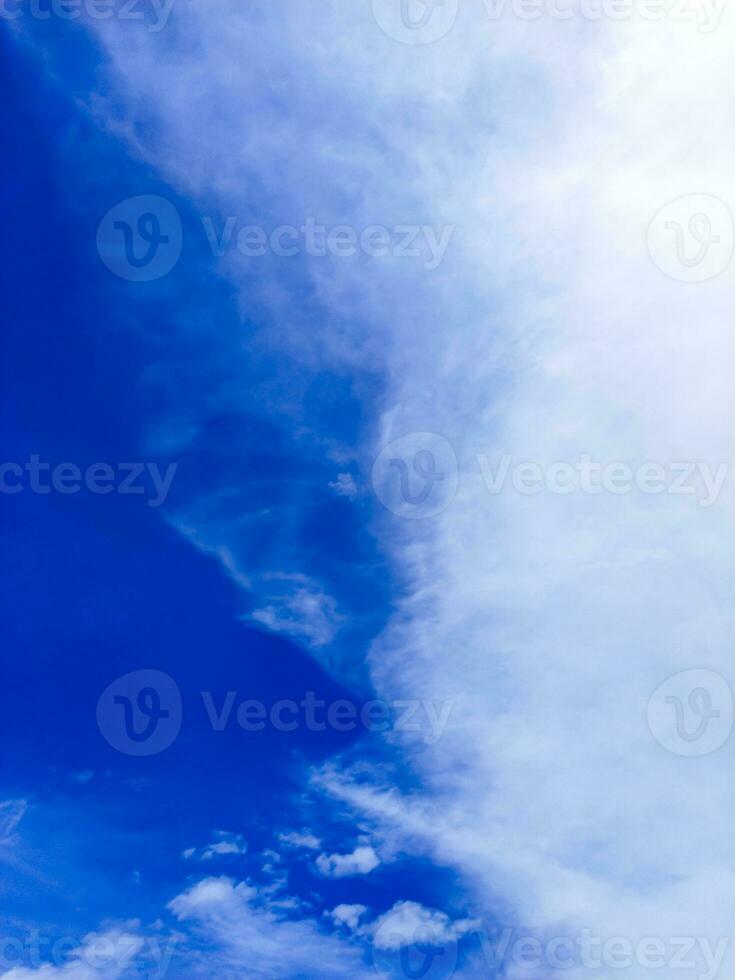 blue sky background with tiny cloudscape as background or wallpaper photo