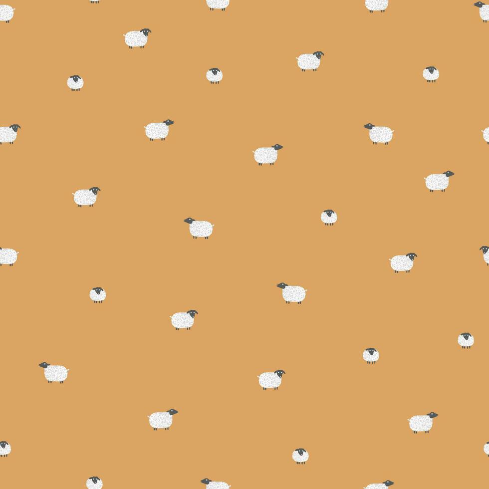 Nursery seamless pattern with little sheep. vector