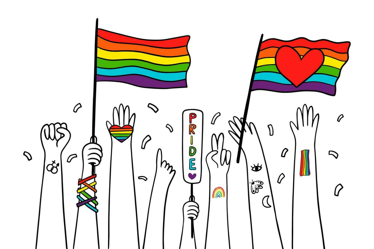 Pride parade concept. LGBTQ community. vector