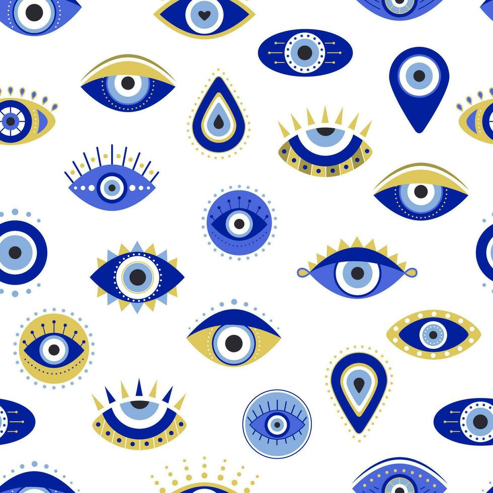 Evil eyes seamless pattern vector