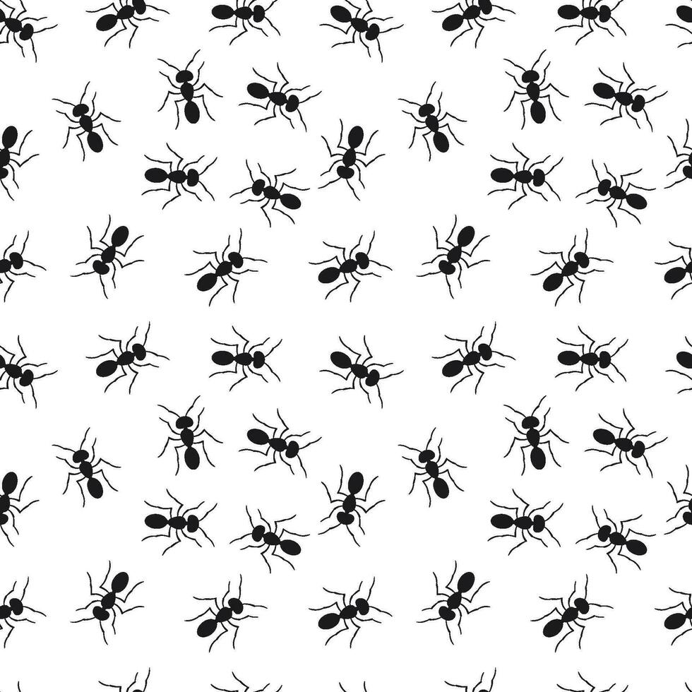 Seamless pattern with ants. vector