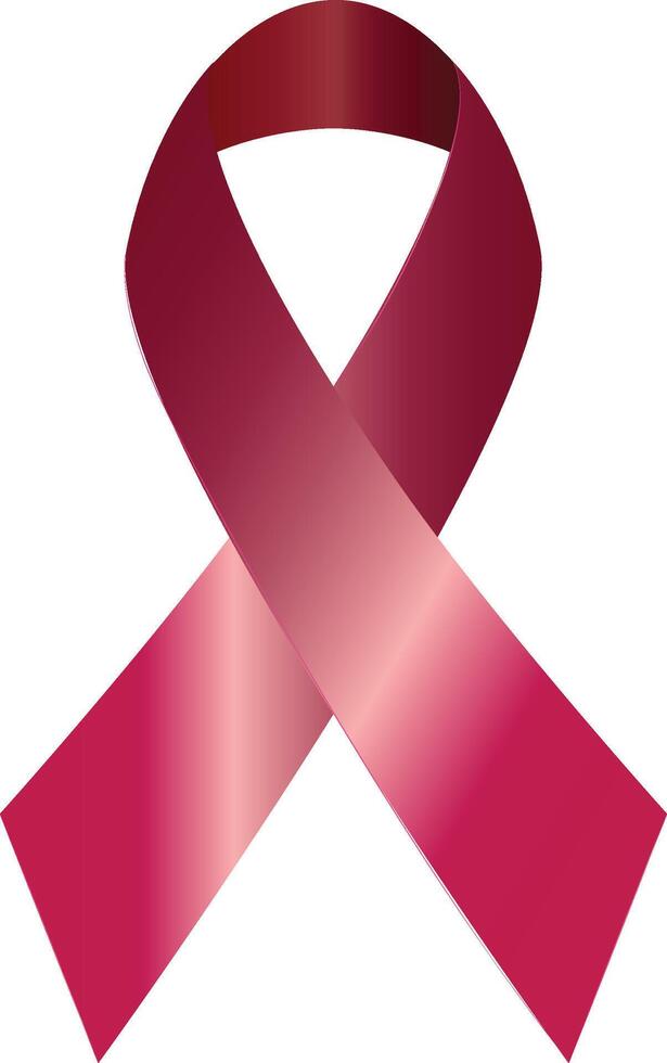 Flat world cancer day red ribbon background vector