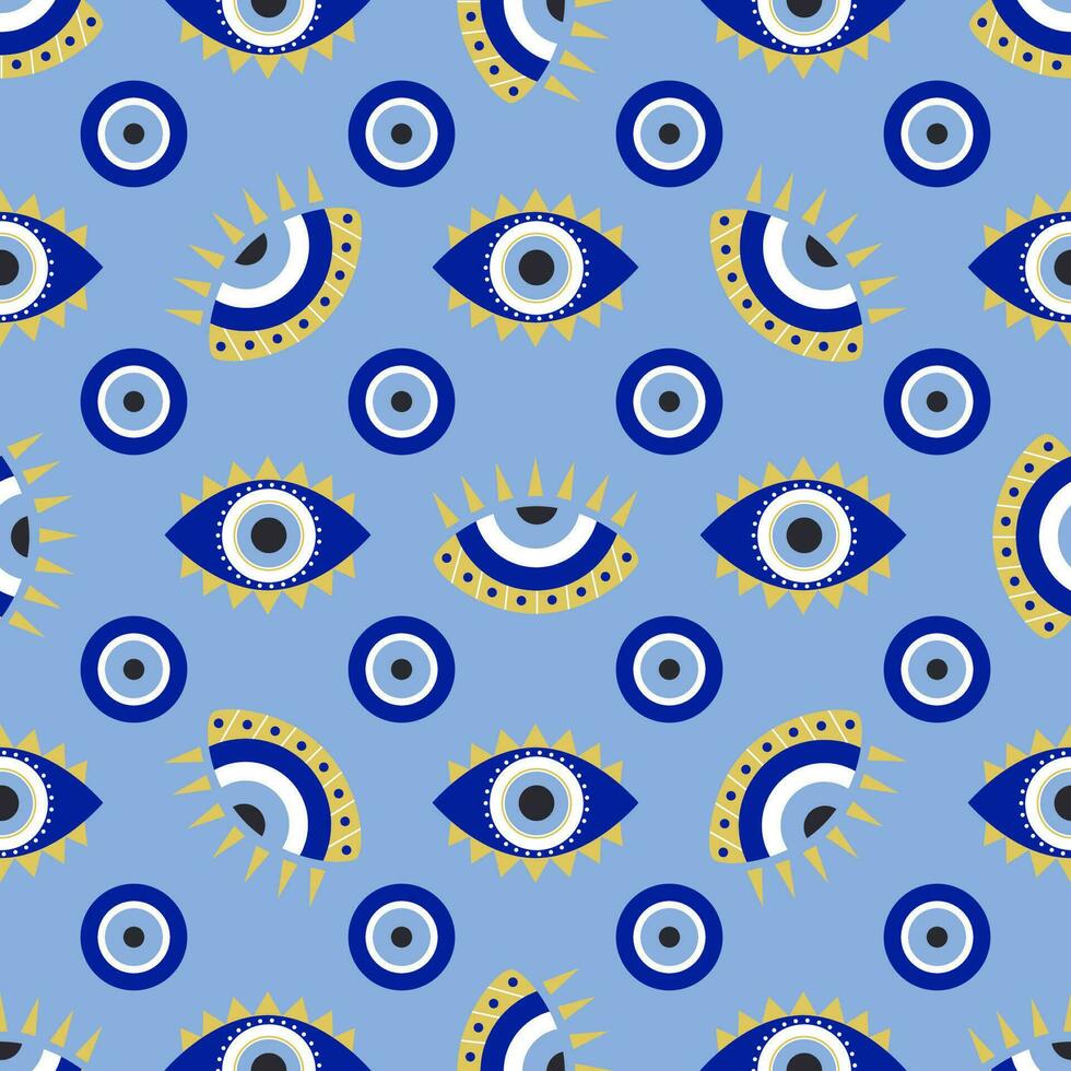 Evil eyes seamless pattern vector