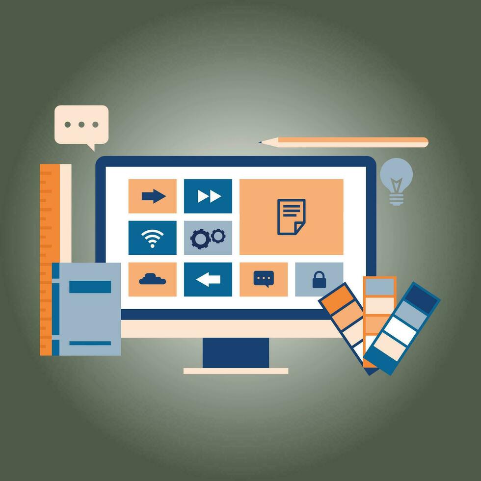 Design process landing page vector