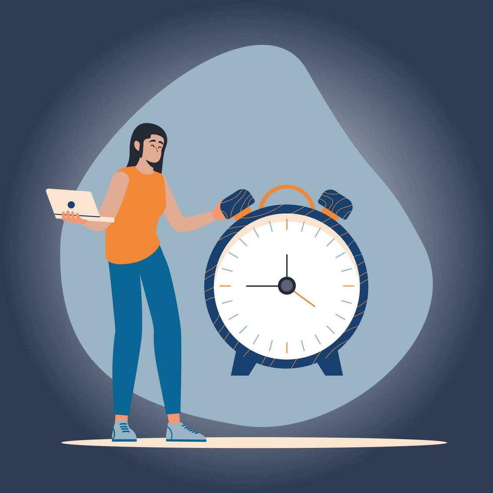 Drawn time management vector