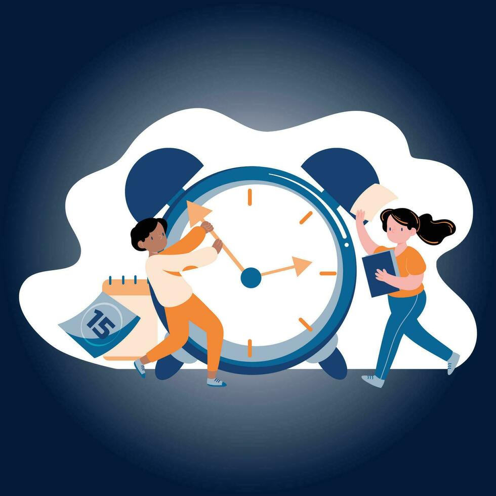 Hand drawn time management vector