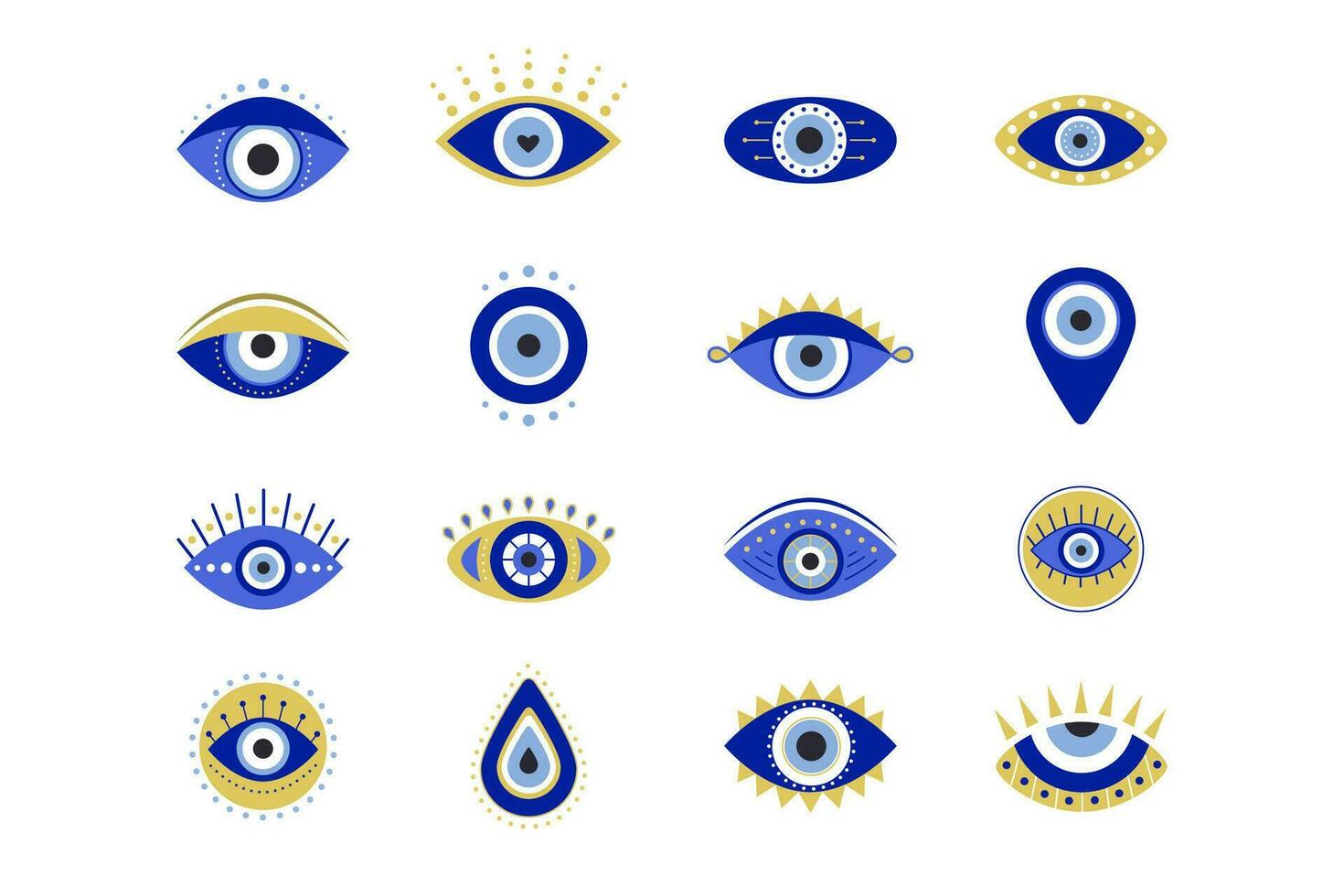 mal ojos icono vector colocar.