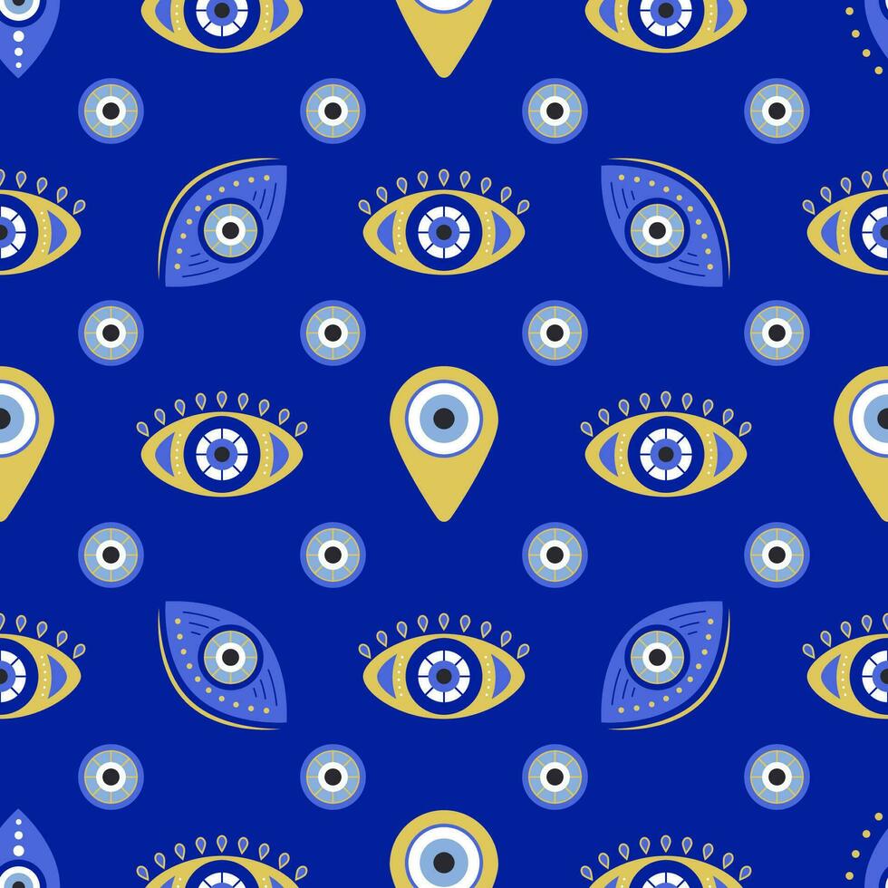 Evil eyes seamless pattern vector