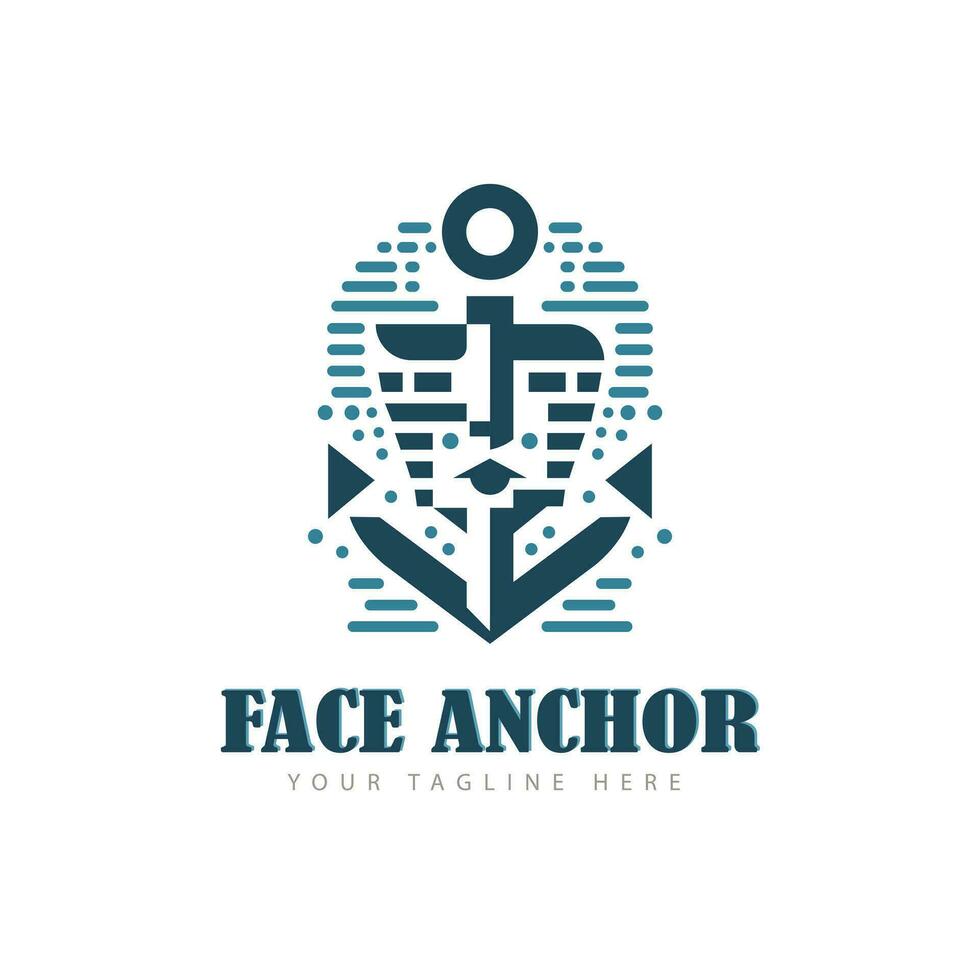Face Anchor design template logo vintage style for brand company and other vector