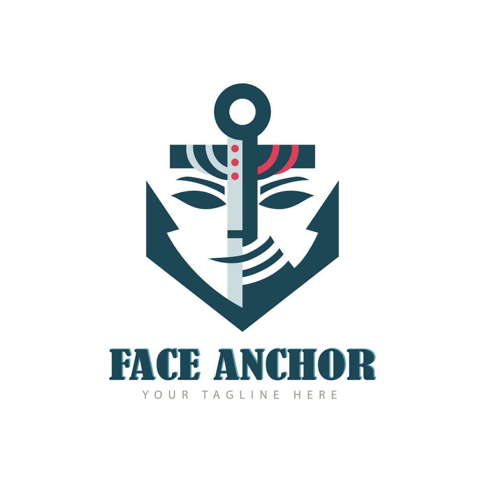 Face Anchor design template logo vintage style for brand company and other vector