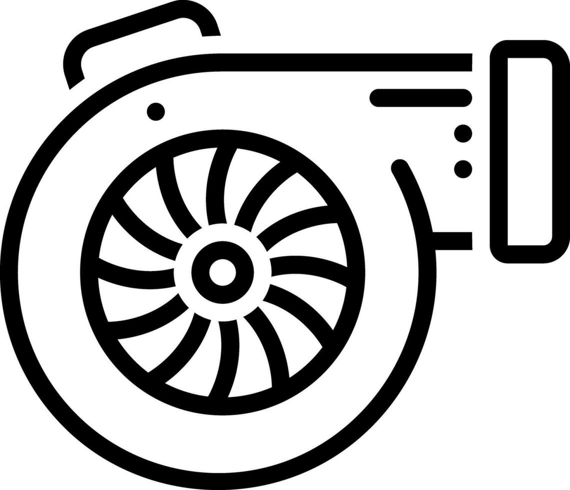 Black line icon for turbo vector