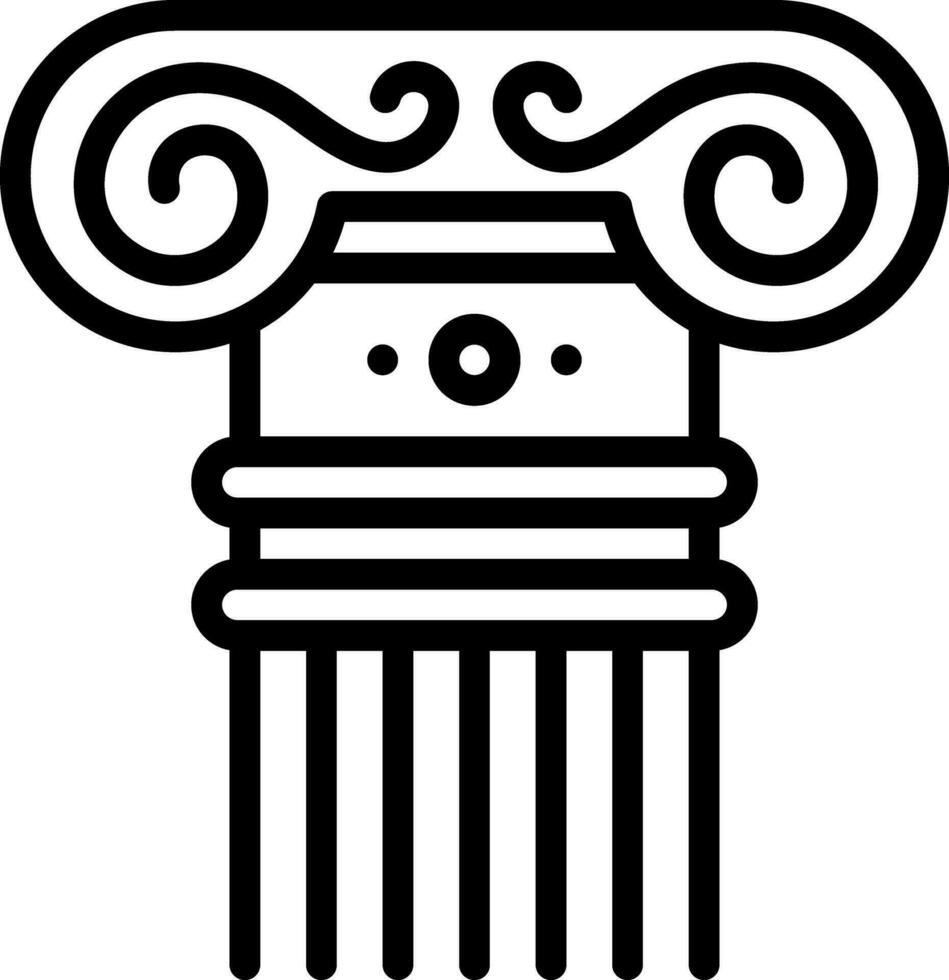 Black line icon for column vector