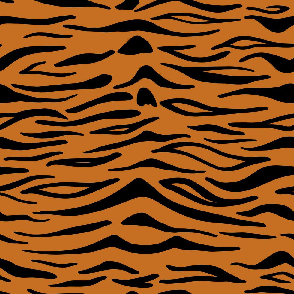 Tiger skin. Seamless pattern with animal print. vector