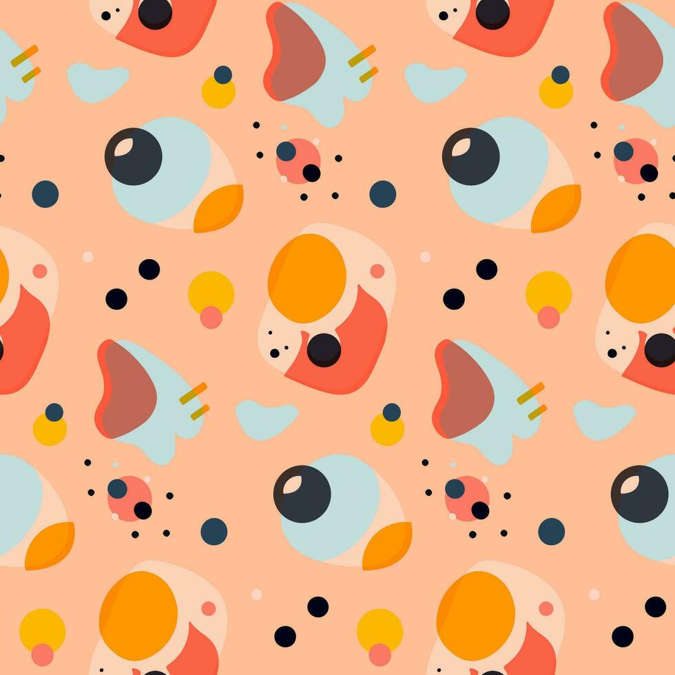 Vector seamless pattern of abstract elements peach fuzz background