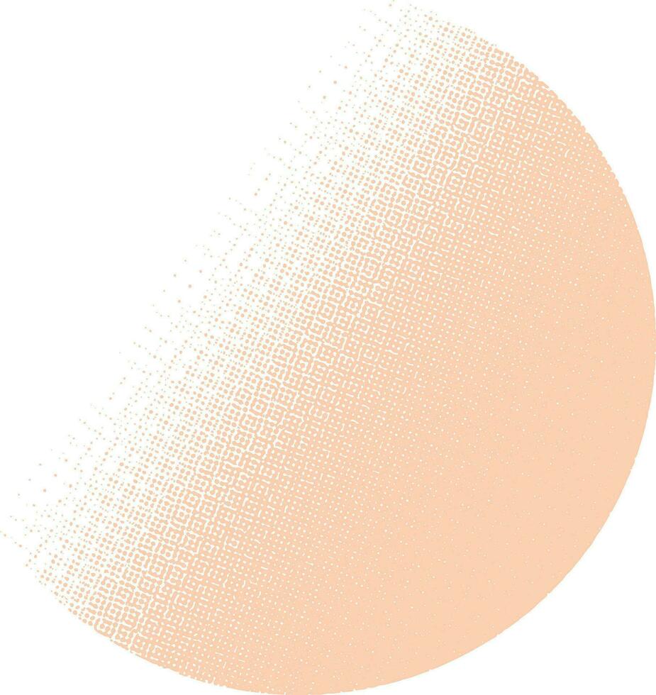Vector halftone effect circle peach fuzz colour isolated on white background