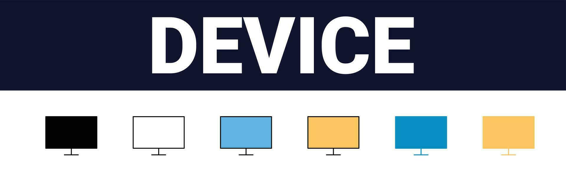 Computer Technology icon. Line, glyph and filled outline colorful version, Monitor Display Screen outline and filled vector sign. Symbol, logo illustration. Different style icons set. Vector graphics