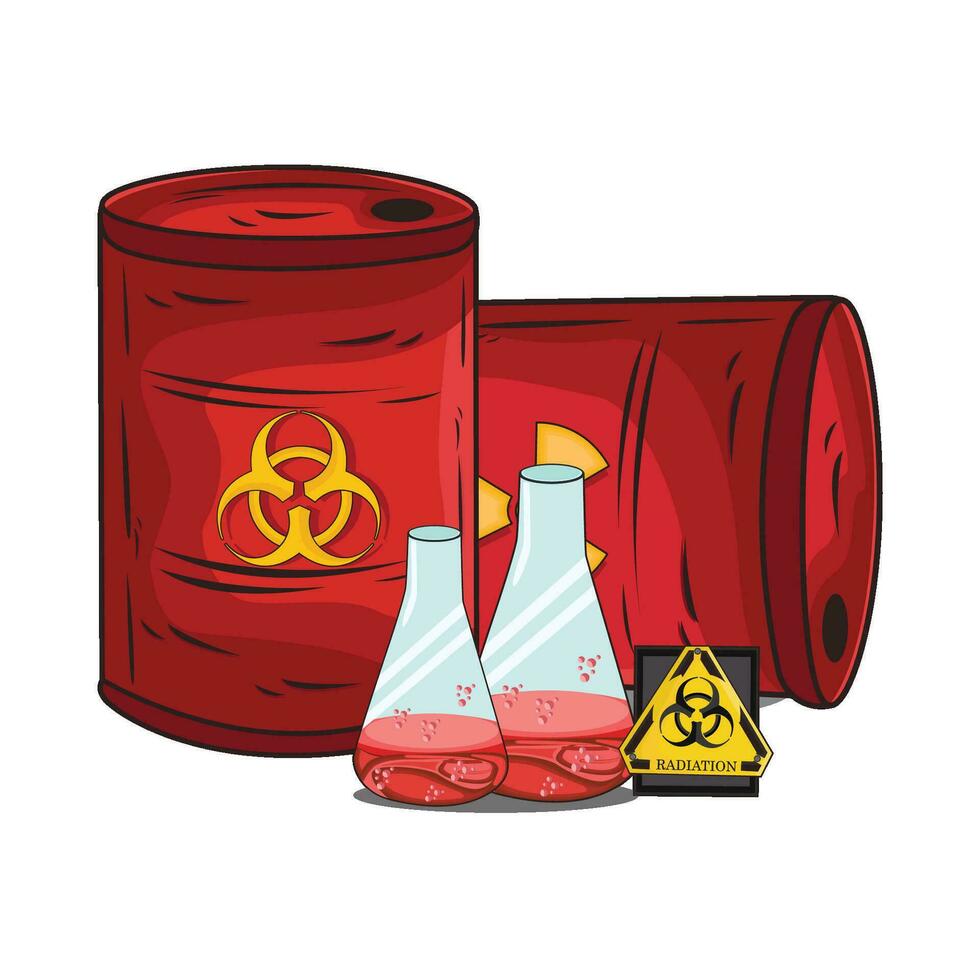 illustration of radioactive pollution vector