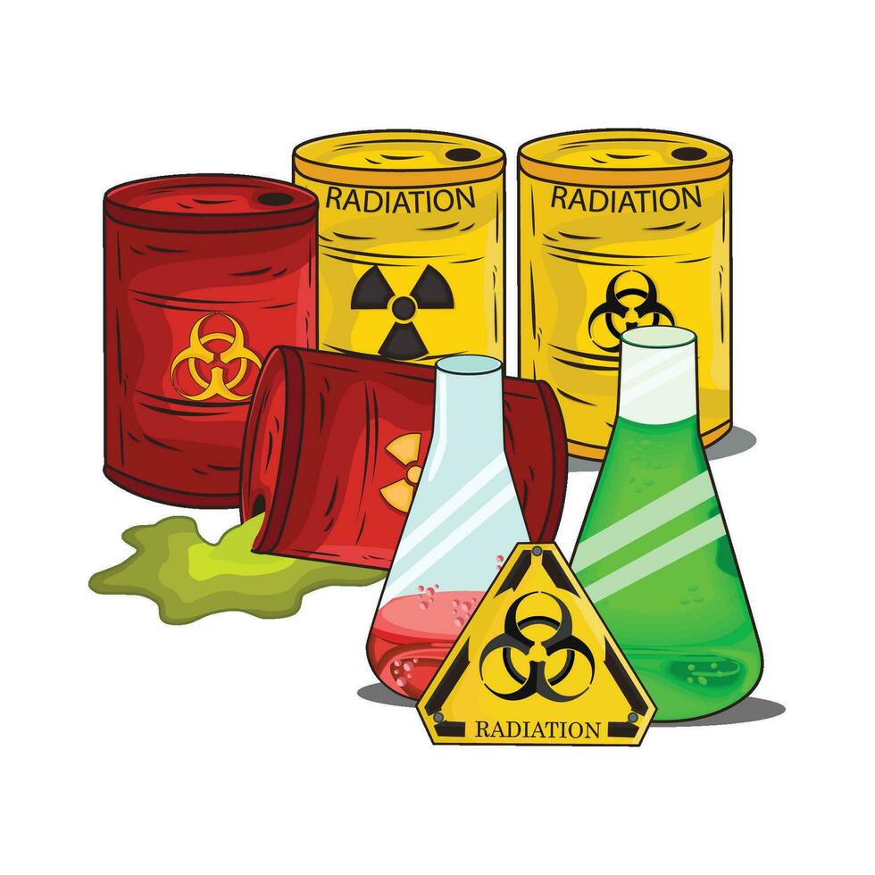illustration of radioactive pollution vector