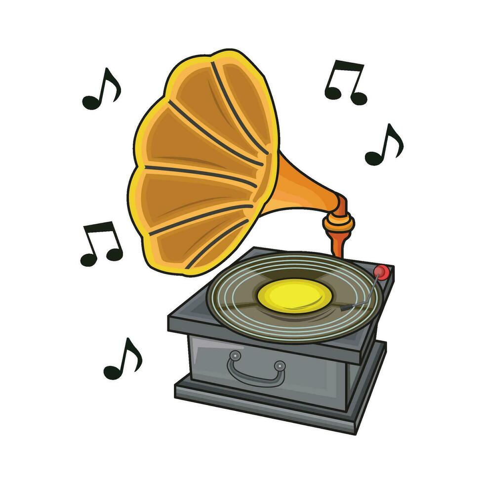 illustration of gramophone vector