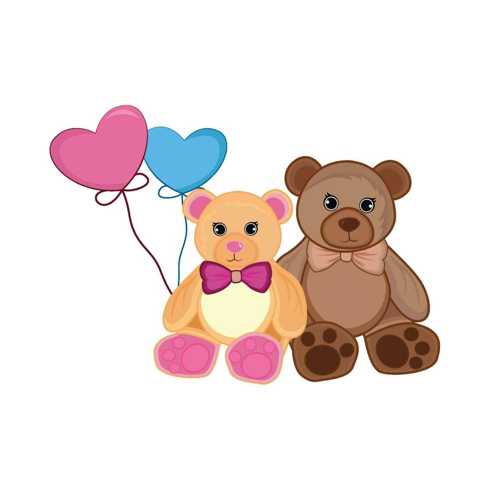 illustration of teddy bears vector