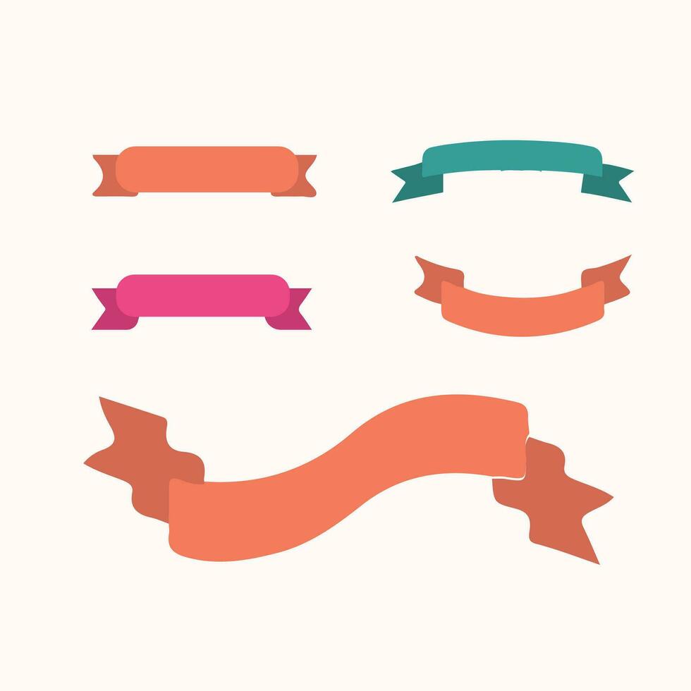Ribbons design elements in white background vector