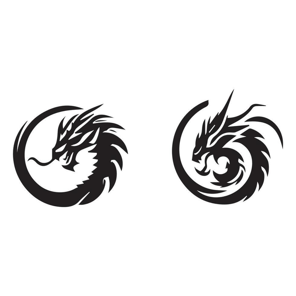 Dragon vector icon illustration design logo template