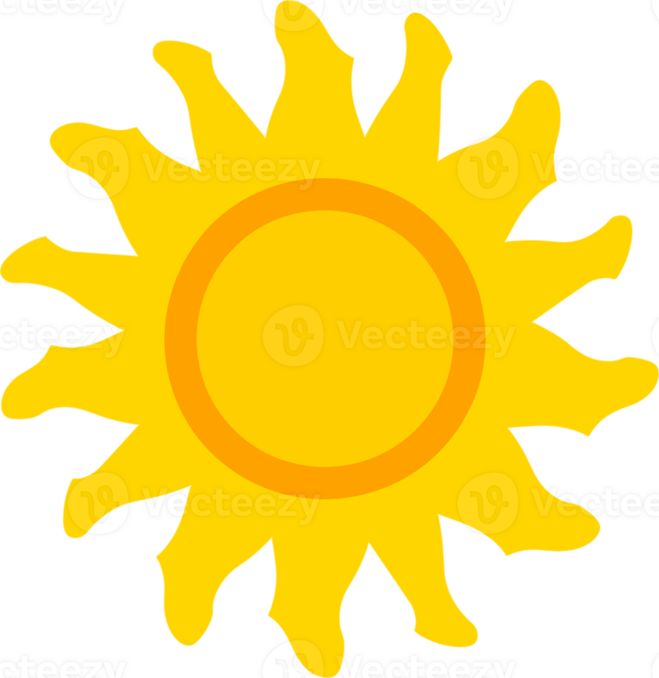 ai gegenereerd vrolijk zon clip art met transparant achtergrond png