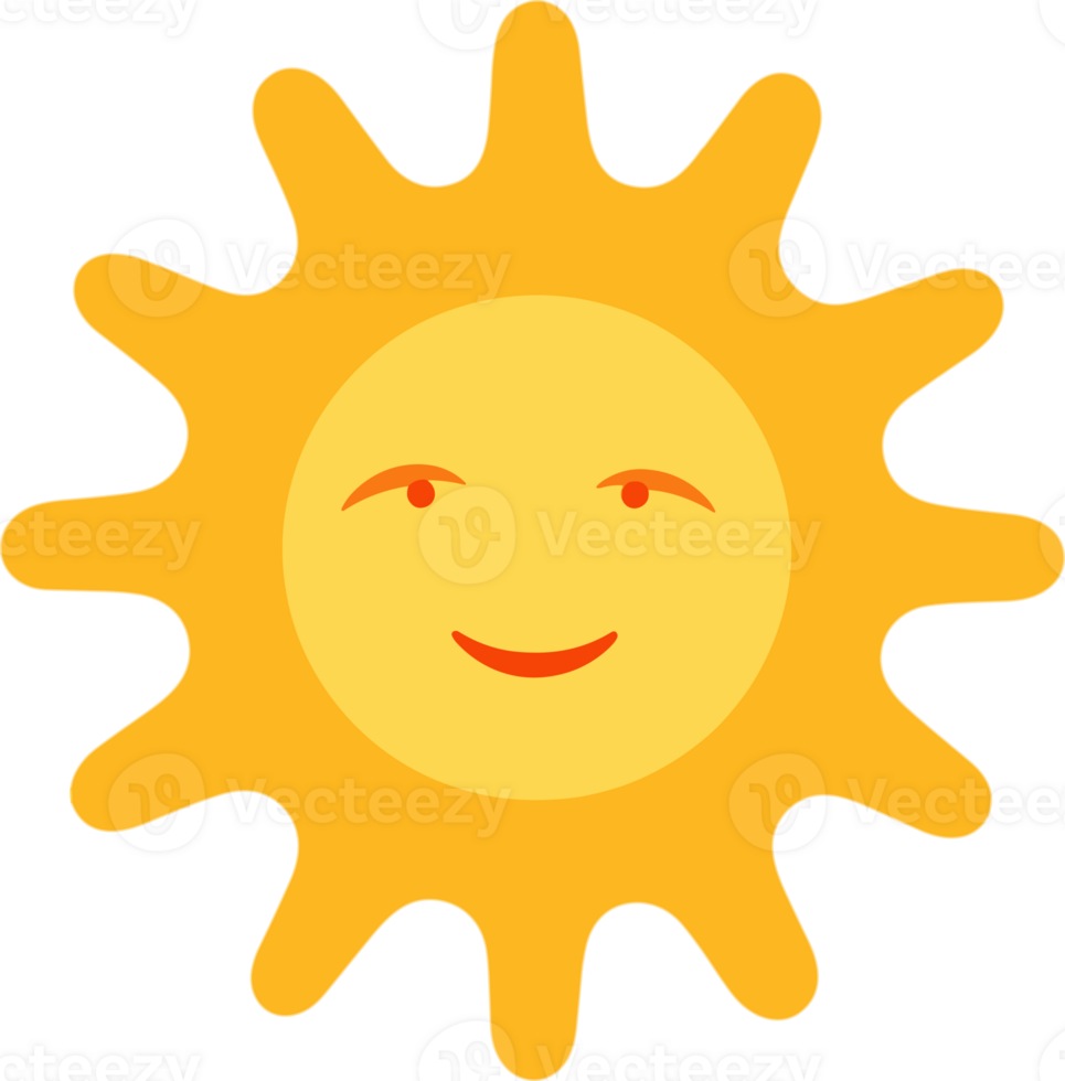 ai généré de bonne humeur Soleil clipart avec transparent Contexte png