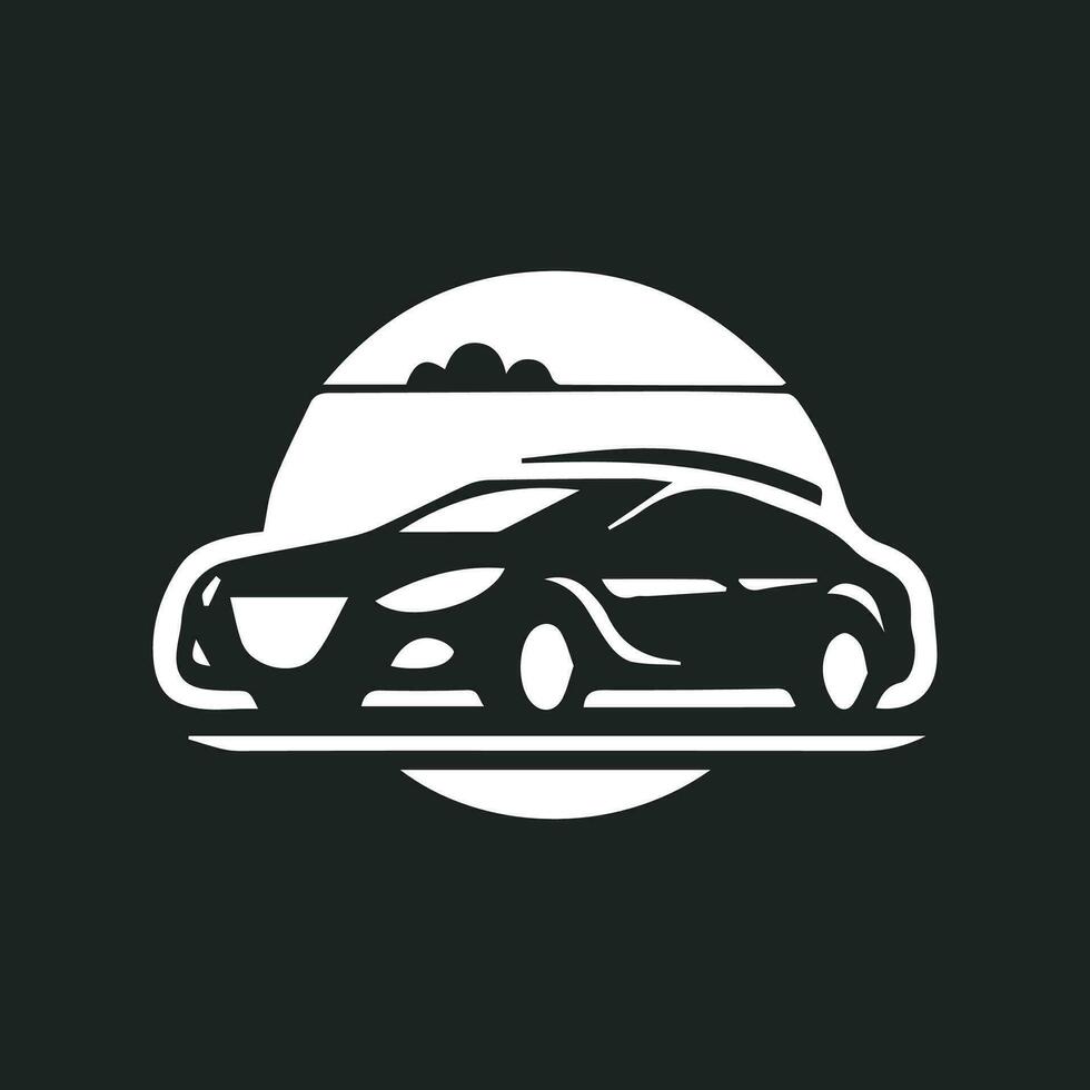 Sports car logo icon. Motor vehicle silhouette emblems. Auto garage dealership brand identity design elements. Vector illustrations.