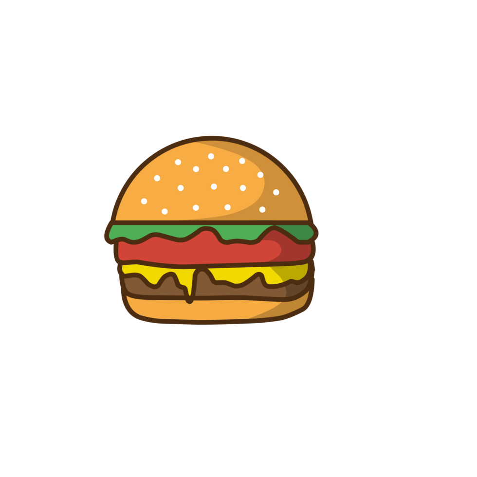 ilustração de hambúrguer desenhado à mão png