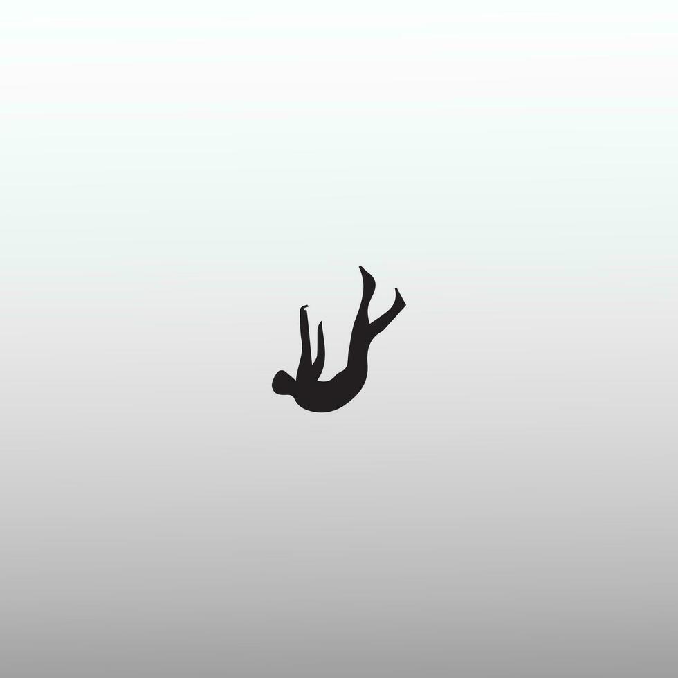 man falling from the sky, minimal concept vector