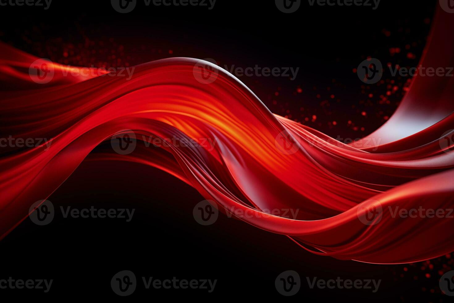 AI generated Complex neon light lines have a dynamic wavy style. photo