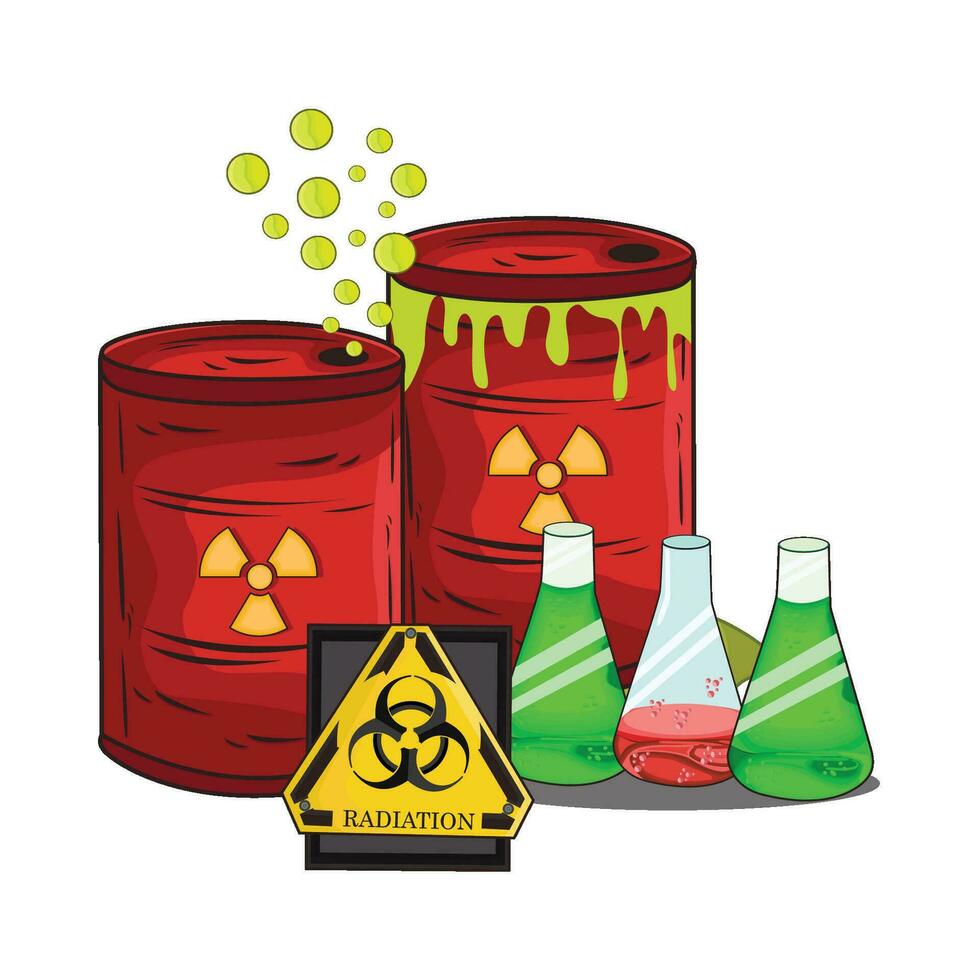 illustration of radioactive pollution vector