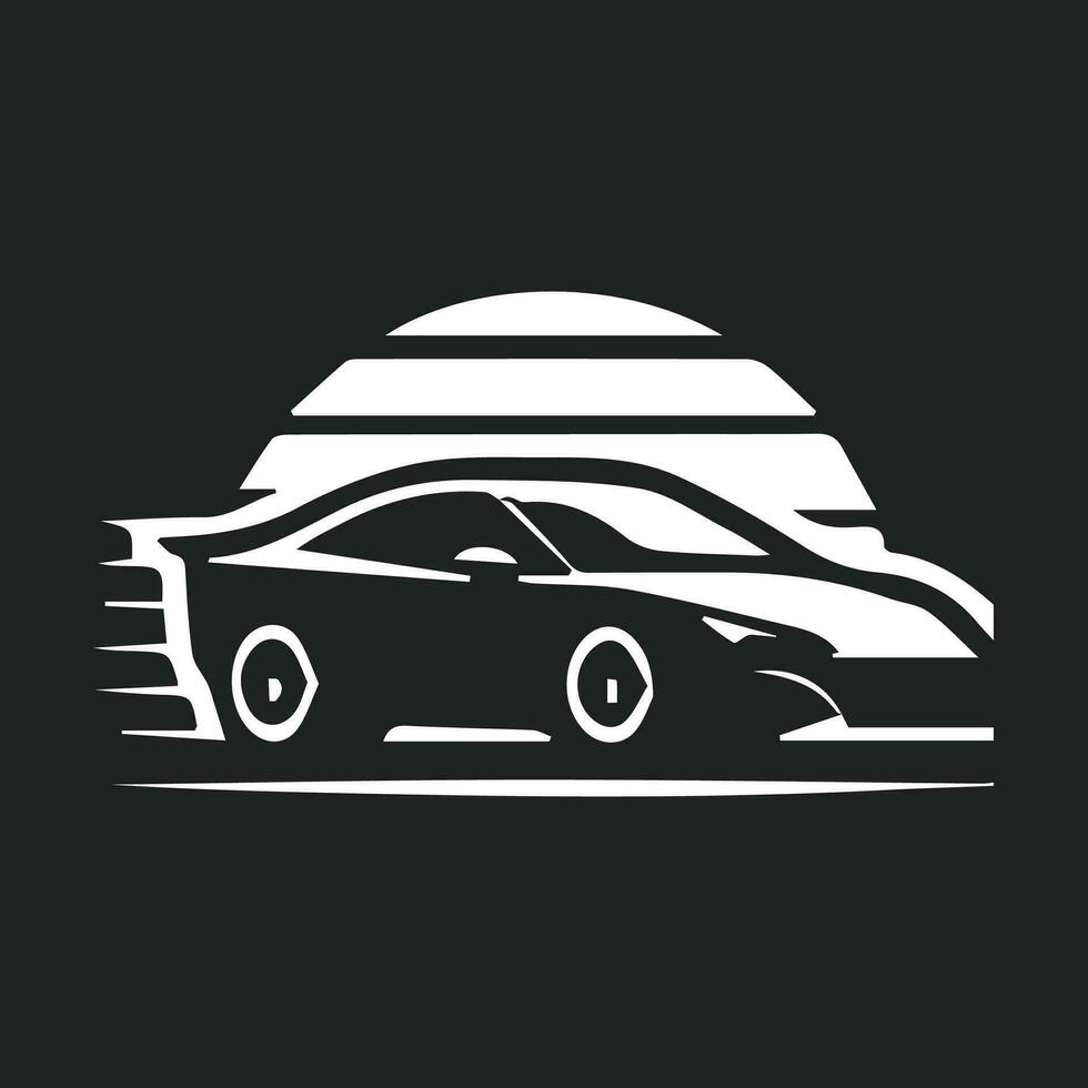Sports car logo icon. Motor vehicle silhouette emblems. Auto garage dealership brand identity design elements. Vector illustrations.