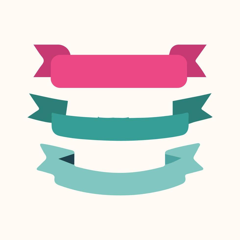 Ribbons design elements in white background vector