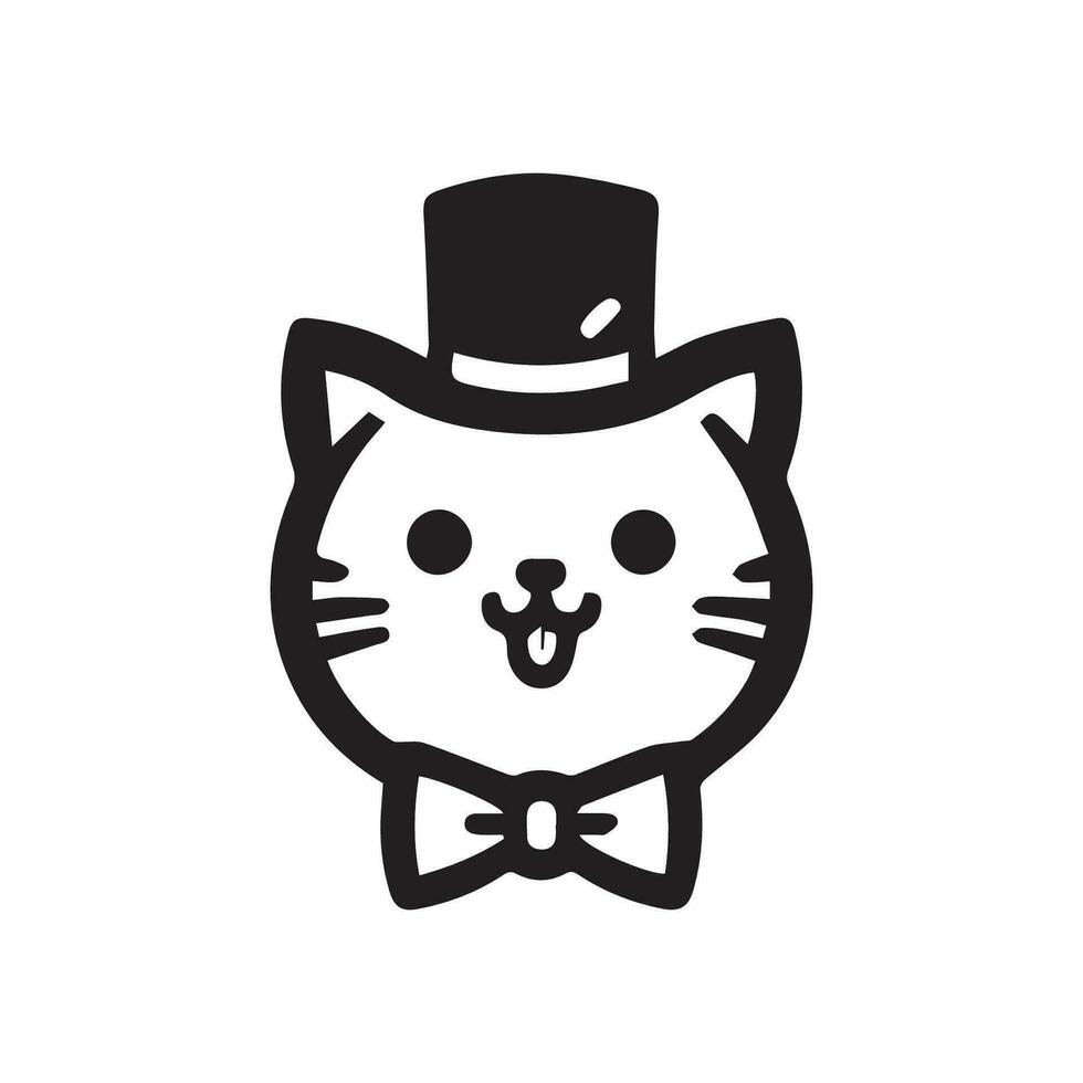 gato silueta logo diseño vector ilustración