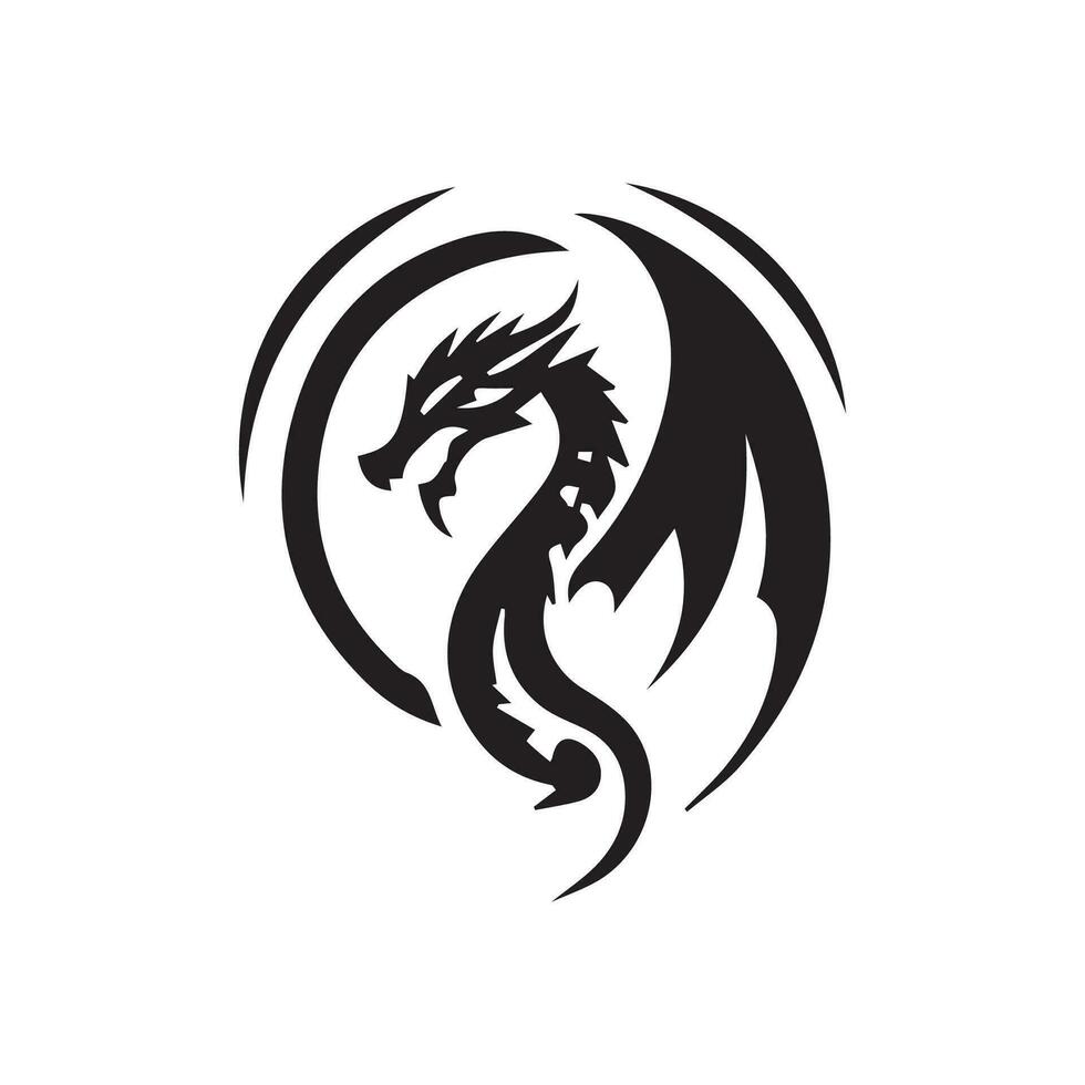 Dragon vector icon illustration design logo template