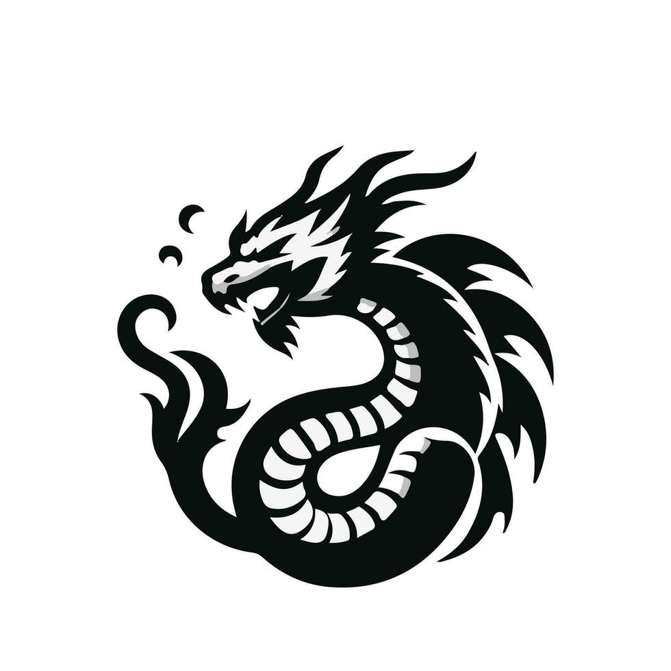 Dragon vector icon illustration design logo template