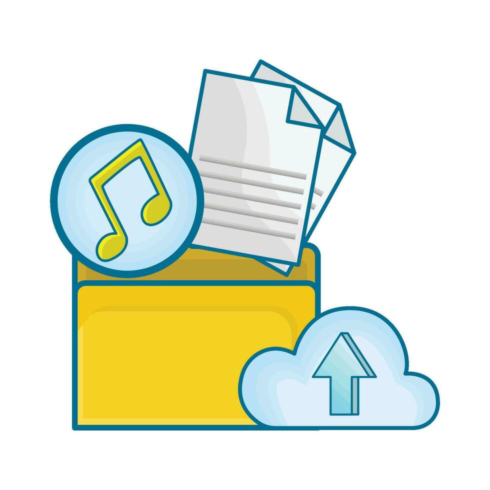 illustration of upload folder vector