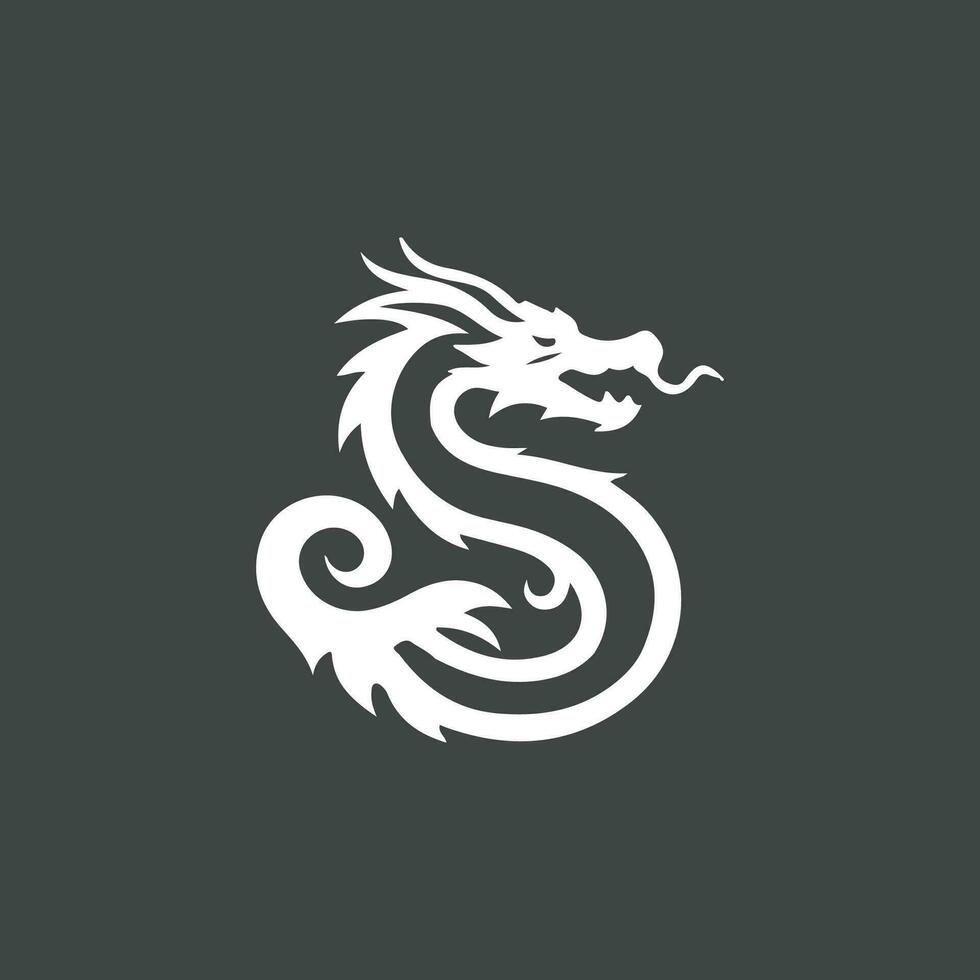 Dragon vector icon illustration design logo template