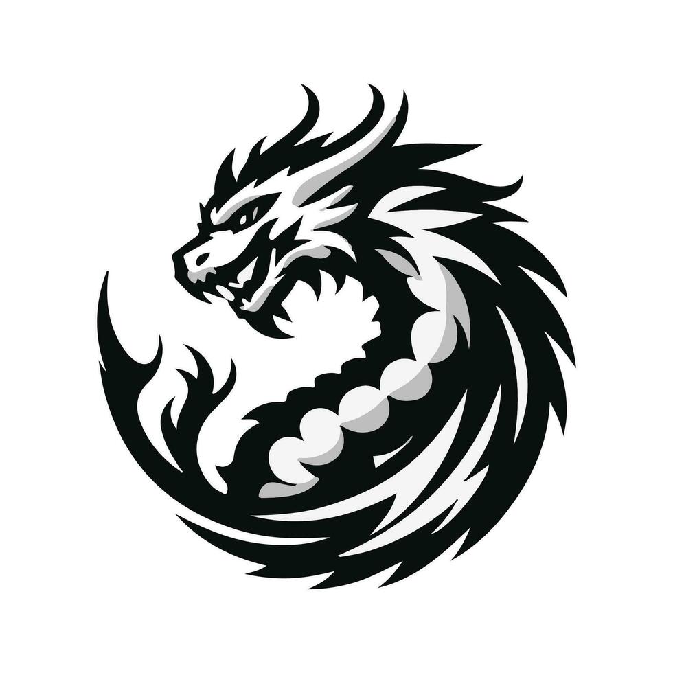 Dragon vector icon illustration design logo template