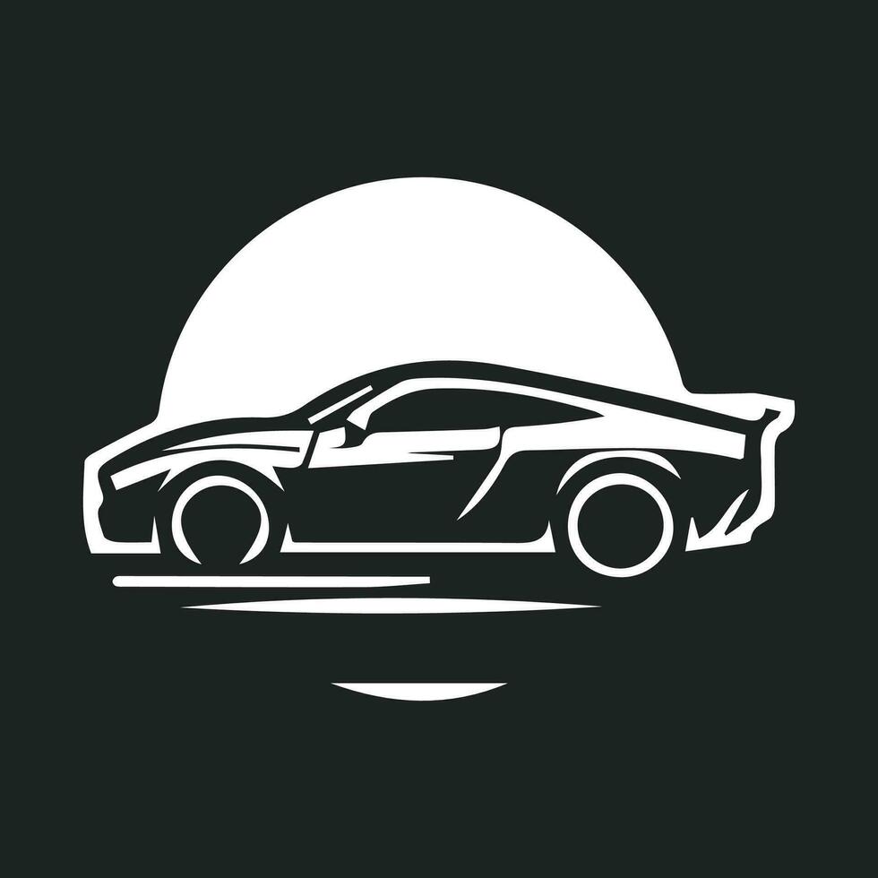 Sports car logo icon. Motor vehicle silhouette emblems. Auto garage dealership brand identity design elements. Vector illustrations.