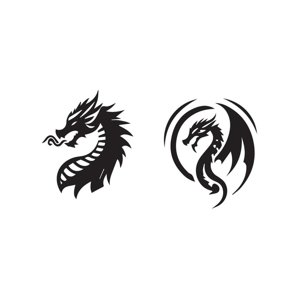 Dragon vector icon illustration design logo template