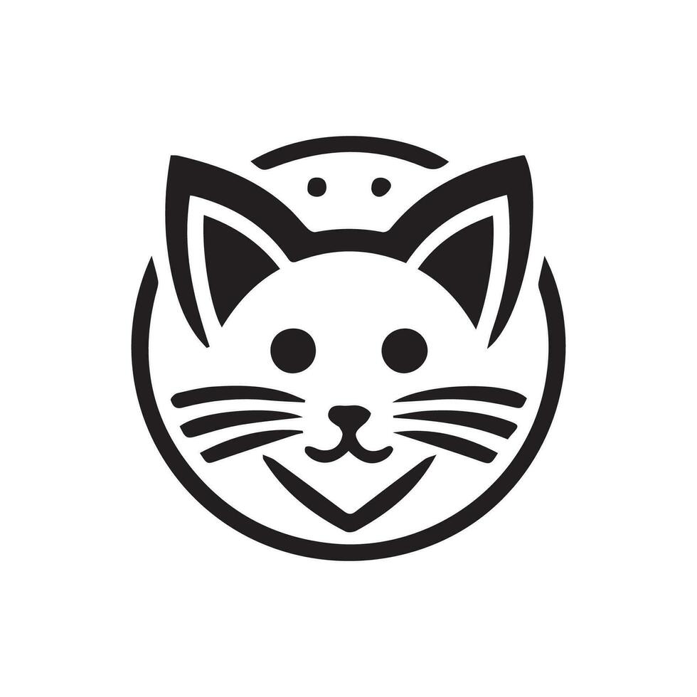 gato silueta logo diseño vector ilustración