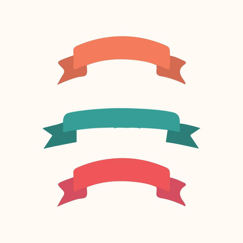 Ribbons design elements in white background vector