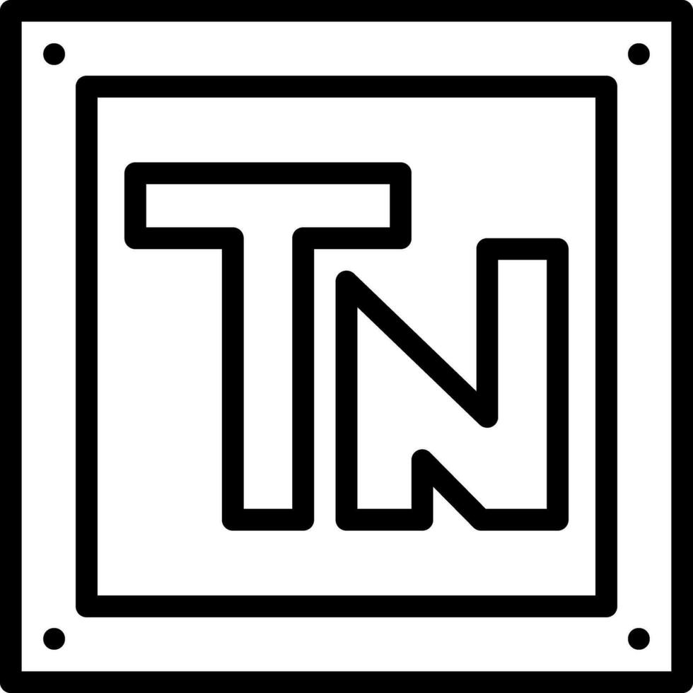 Black line icon for  tn vector