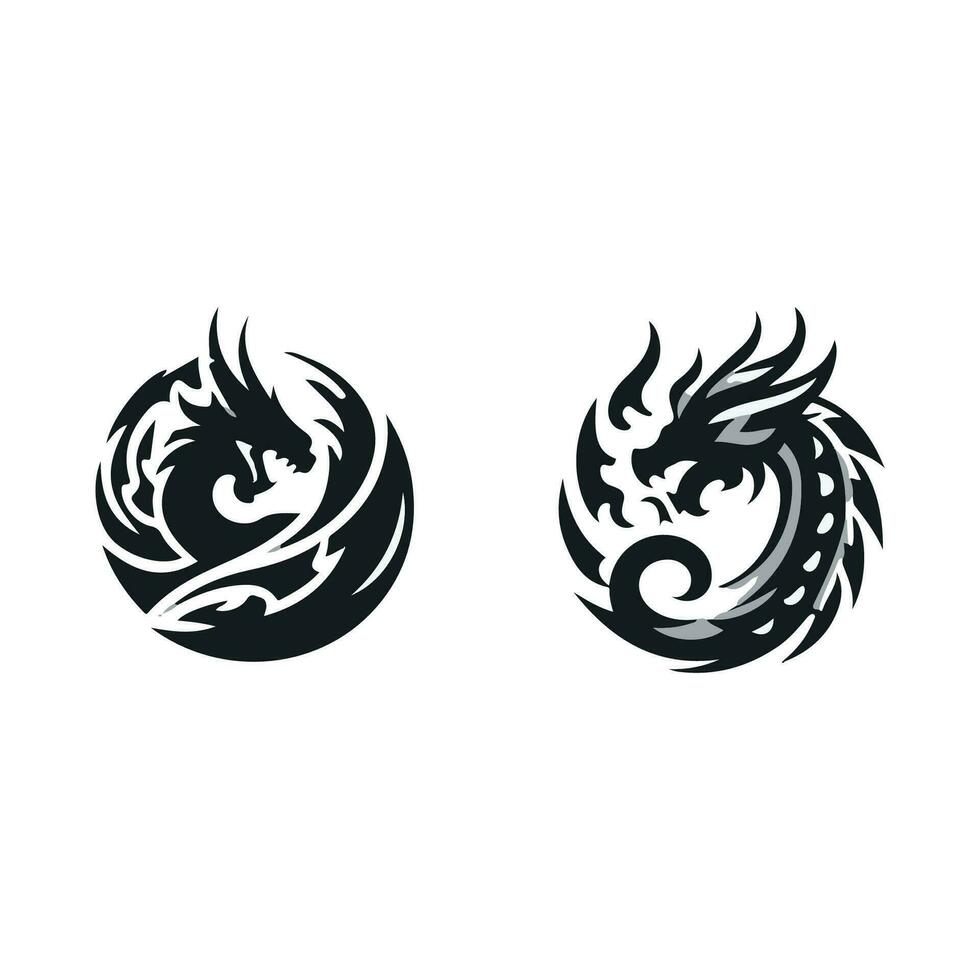 Dragon vector icon illustration design logo template
